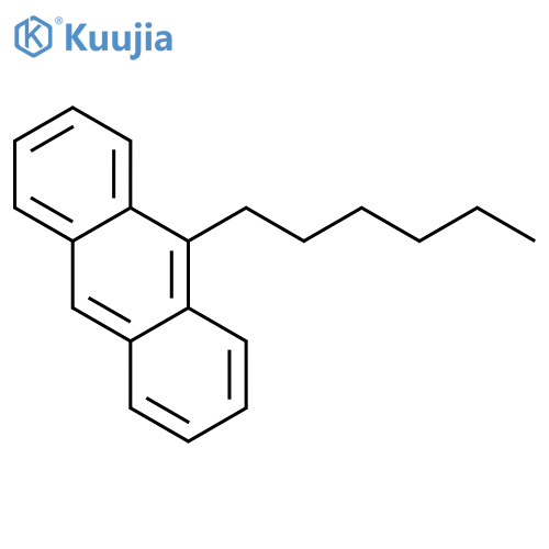Anthracene, 9-hexyl- structure