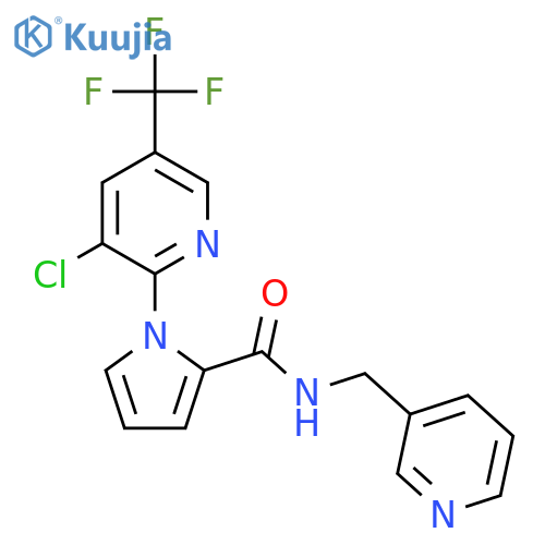 1-[3-Chloro-5-(trifluoromethyl)-2-pyridinyl]-N-(3-pyridinylmethyl)-1H-pyrrole-2-carboxamide structure
