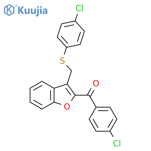 (4-CHLOROPHENYL)(3-([(4-CHLOROPHENYL)SULFANYL]METHYL)-1-BENZOFURAN-2-YL)METHANONE structure