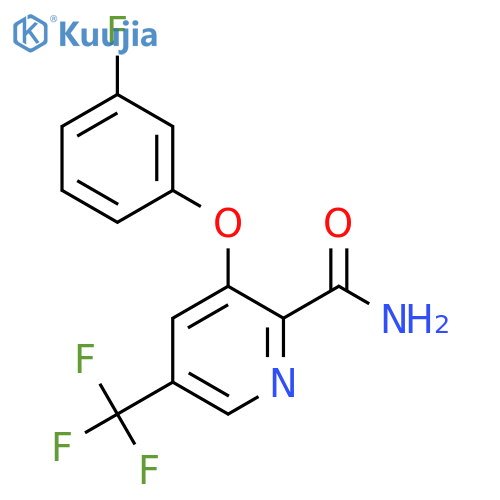 3-(3-Fluorophenoxy)-5-(trifluoromethyl)-2-pyridinecarboxamide structure