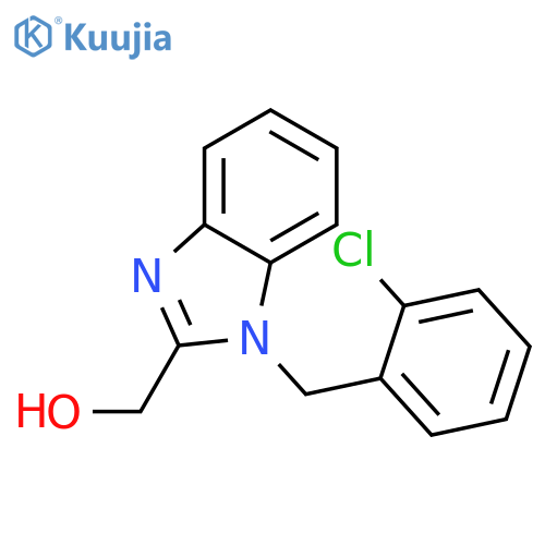 {1-(2-chlorophenyl)methyl-1H-1,3-benzodiazol-2-yl}methanol structure