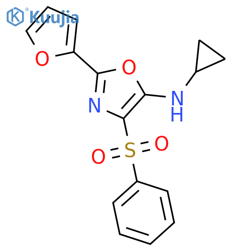 4-(benzenesulfonyl)-N-cyclopropyl-2-(furan-2-yl)-1,3-oxazol-5-amine structure
