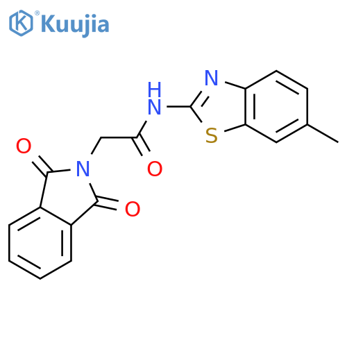 2-(1,3-dioxo-2,3-dihydro-1H-isoindol-2-yl)-N-(6-methyl-1,3-benzothiazol-2-yl)acetamide structure