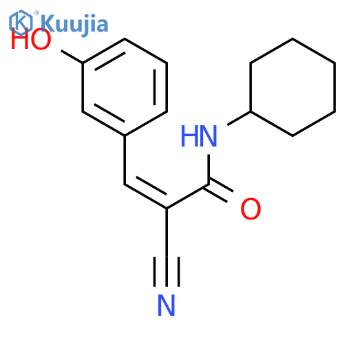 (2E)-2-Cyano-N-cyclohexyl-3-(3-hydroxyphenyl)prop-2-enamide structure