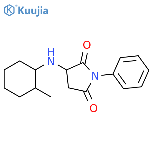 3-(2-methylcyclohexyl)amino-1-phenylpyrrolidine-2,5-dione structure