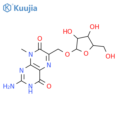 4,7(1H,8H)-Pteridinedione,2-amino-8-methyl-6-[(b-D-ribofuranosyloxy)methyl]- (9CI) structure