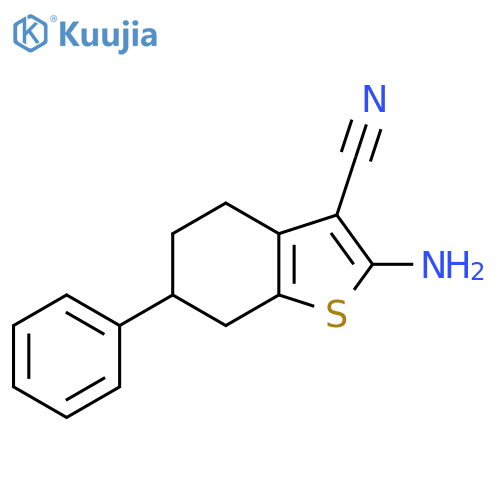 2-Amino-6-phenyl-4,5,6,7-tetrahydro-1-benzothiophene-3-carbonitrile structure