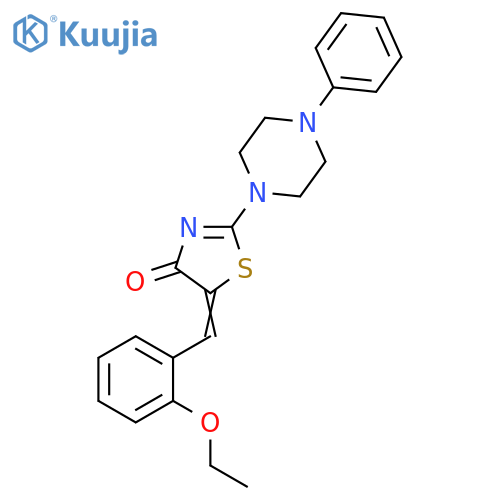 (5E)-5-(2-ethoxyphenyl)methylidene-2-(4-phenylpiperazin-1-yl)-4,5-dihydro-1,3-thiazol-4-one structure