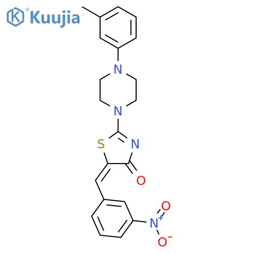 (5E)-2-4-(3-methylphenyl)piperazin-1-yl-5-(3-nitrophenyl)methylidene-4,5-dihydro-1,3-thiazol-4-one structure