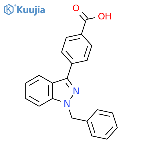 Benzoic acid, 4-[1-(phenylmethyl)-1H-indazol-3-yl]- structure