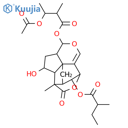 14,15-Epoxy-3,9,14-trihydroxy-5(15)-isocedren-12,4-olide; (3β,4β,9α,14α)-form, 14-O-(3R*-Acetoxy-2R*-methylbutanoyl), 3-O-(2-methylbutanoyl) structure