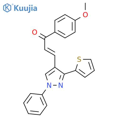 (2Z)-1-(4-methoxyphenyl)-3-1-phenyl-3-(thiophen-2-yl)-1H-pyrazol-4-ylprop-2-en-1-one structure