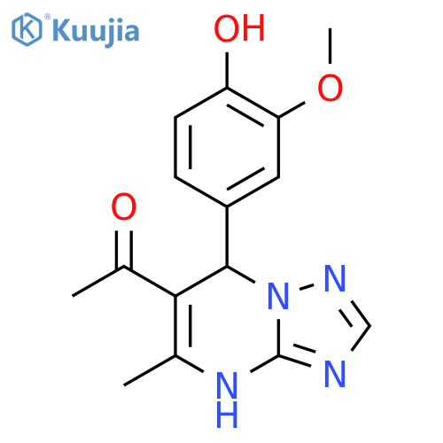 1-[7-(4-Hydroxy-3-methoxyphenyl)-5-methyl-4,7-dihydro[1,2,4]triazolo[1,5-a]pyrimidin-6-yl]ethanone structure