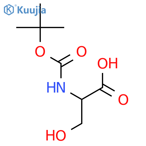 2-((Tert-Butoxycarbonyl)amino)-3-hydroxypropanoic acid structure