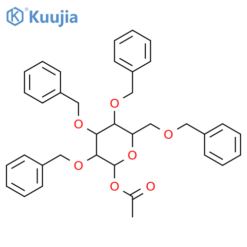 1-O-Acetyl- 2,3,4,6-tetra-O-benzyl-β-D-galactopyranose structure