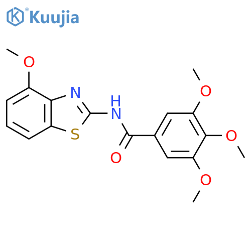 3,4,5-trimethoxy-N-(4-methoxy-1,3-benzothiazol-2-yl)benzamide structure