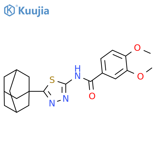 N-5-(adamantan-1-yl)-1,3,4-thiadiazol-2-yl-3,4-dimethoxybenzamide structure