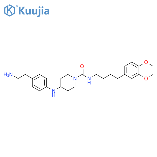 1-Piperidinecarboxamide,4-[[4-(2-aminoethyl)phenyl]amino]-N-[4-(3,4-dimethoxyphenyl)butyl]- structure