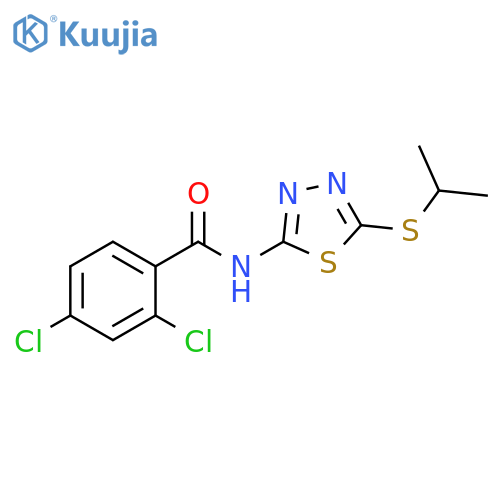 2,4-dichloro-N-5-(propan-2-ylsulfanyl)-1,3,4-thiadiazol-2-ylbenzamide structure