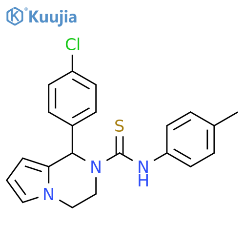 1-(4-chlorophenyl)-N-(4-methylphenyl)-1H,2H,3H,4H-pyrrolo1,2-apyrazine-2-carbothioamide structure
