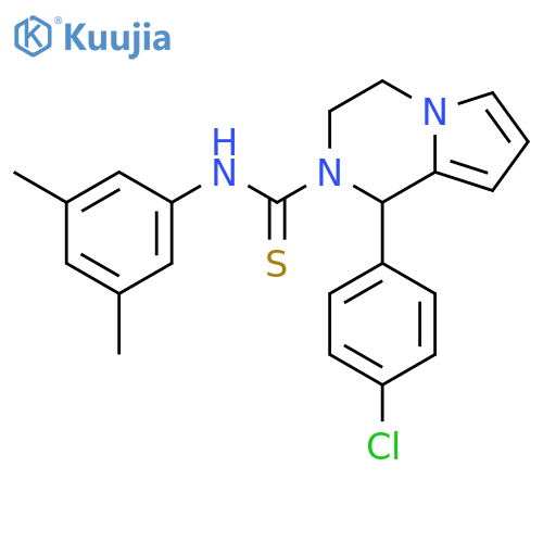 1-(4-chlorophenyl)-N-(3,5-dimethylphenyl)-1H,2H,3H,4H-pyrrolo1,2-apyrazine-2-carbothioamide structure
