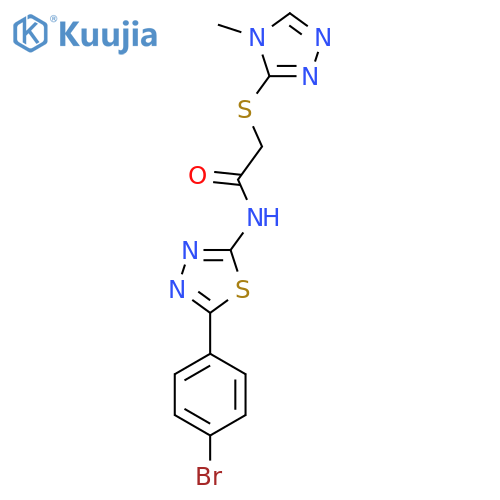 N-[5-(4-bromophenyl)-1,3,4-thiadiazol-2-yl]-2-[(4-methyl-4H-1,2,4-triazol-3-yl)sulfanyl]acetamide structure