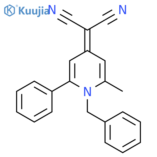 2-(1-benzyl-2-methyl-6-phenyl-1,4-dihydropyridin-4-ylidene)propanedinitrile structure
