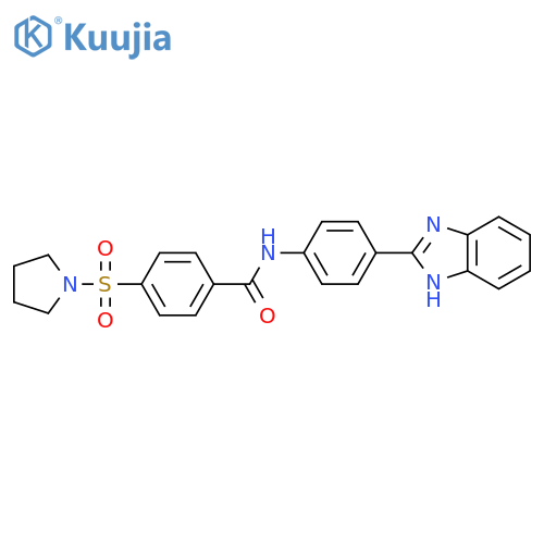 N-4-(1H-1,3-benzodiazol-2-yl)phenyl-4-(pyrrolidine-1-sulfonyl)benzamide structure