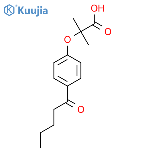Propanoic acid, 2-methyl-2-(4-(1-oxopentyl)phenoxy)- structure
