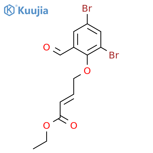2-Butenoic acid, 4-(2,4-dibromo-6-formylphenoxy)-, ethyl ester, (2E)- structure