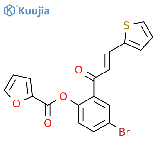 4-bromo-2-[(2E)-3-(thiophen-2-yl)prop-2-enoyl]phenyl furan-2-carboxylate structure