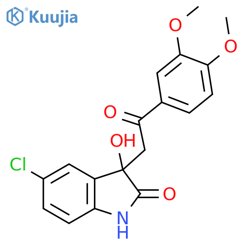 5-chloro-3-2-(3,4-dimethoxyphenyl)-2-oxoethyl-3-hydroxy-2,3-dihydro-1H-indol-2-one structure