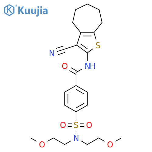 4-bis(2-methoxyethyl)sulfamoyl-N-{3-cyano-4H,5H,6H,7H,8H-cycloheptabthiophen-2-yl}benzamide structure