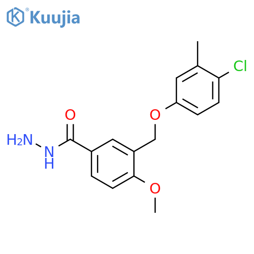 3-(4-chloro-3-methylphenoxy)methyl-4-methoxybenzohydrazide structure