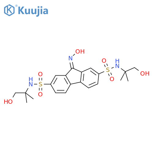 N2,N7-bis(1-hydroxy-2-methylpropan-2-yl)-9-(hydroxyimino)-9H-fluorene-2,7-disulfonamide structure