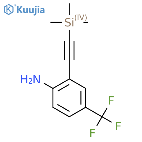 Benzenamine, 4-(trifluoromethyl)-2-[2-(trimethylsilyl)ethynyl]- structure