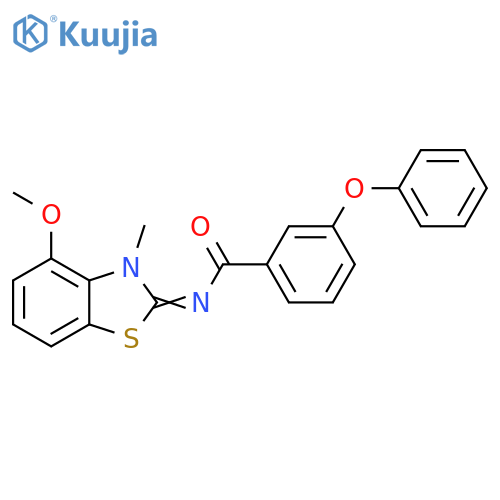 N-[(2E)-4-methoxy-3-methyl-2,3-dihydro-1,3-benzothiazol-2-ylidene]-3-phenoxybenzamide structure