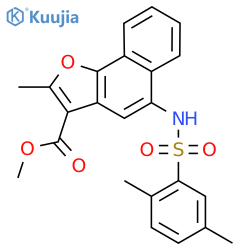methyl 5-(2,5-dimethylbenzenesulfonamido)-2-methylnaphtho1,2-bfuran-3-carboxylate structure