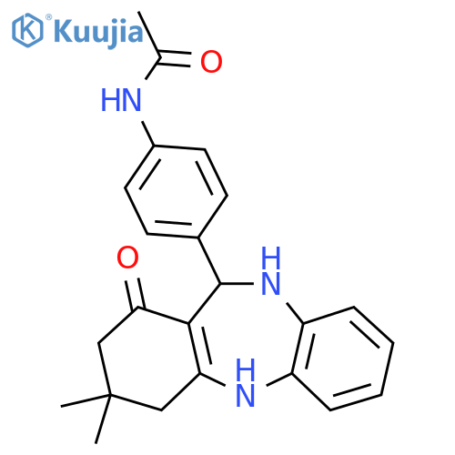 N-[4-(9,9-Dimethyl-7-oxo-6,8,10,11-tetrahydro-5H-benzo[b][1,4]benzodiazepin-6-yl)phenyl]acetamide structure