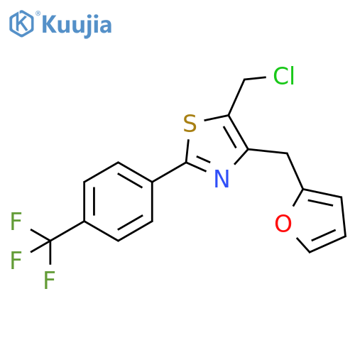 Thiazole, 5-(chloromethyl)-4-(2-furanylmethyl)-2-[4-(trifluoromethyl)phenyl]- structure