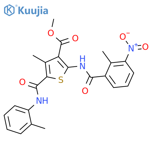 <br>methyl 2-({3-nitro-2-methylbenzoyl}amino)-4-methyl-5-(2-toluidinocarbonyl)t hiophene-3-carboxylate structure