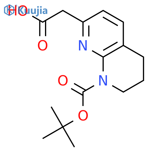 7-Carboxymethyl-3,4-dihydro-2H-1,8naphthyridine-1-carboxylicacid tert-butylester structure