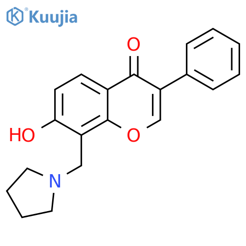 7-hydroxy-3-phenyl-8-(pyrrolidin-1-yl)methyl-4H-chromen-4-one structure