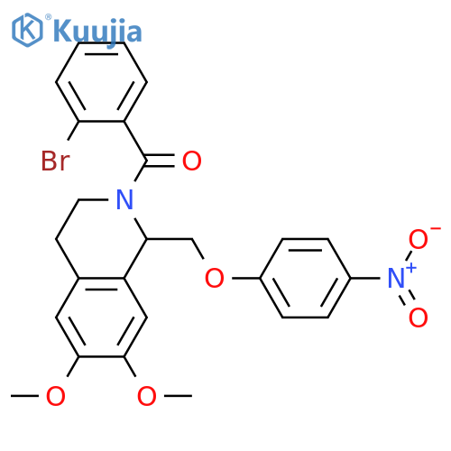2-(2-bromobenzoyl)-6,7-dimethoxy-1-(4-nitrophenoxy)methyl-1,2,3,4-tetrahydroisoquinoline structure