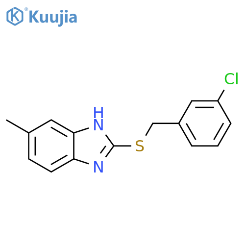 2-{(3-chlorophenyl)methylsulfanyl}-5-methyl-1H-1,3-benzodiazole structure