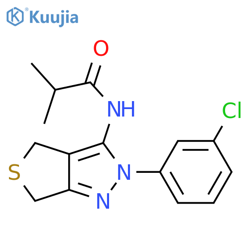 N-2-(3-chlorophenyl)-2H,4H,6H-thieno3,4-cpyrazol-3-yl-2-methylpropanamide structure