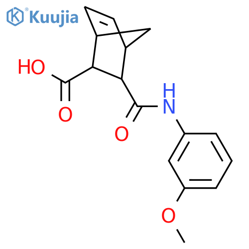 (2S,3R)-3-((3-Methoxyphenyl)carbamoyl)bicyclo[2.2.1]hept-5-ene-2-carboxylic acid structure