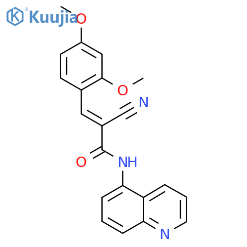 2-cyano-3-(2,4-dimethoxyphenyl)-N-(quinolin-5-yl)prop-2-enamide structure