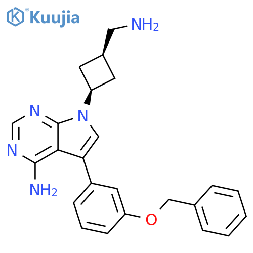 7H-Pyrrolo[2,3-d]pyrimidin-4-amine, 7-[cis-3-(aminomethyl)cyclobutyl]-5-[3-(phenylmethoxy)phenyl]- structure