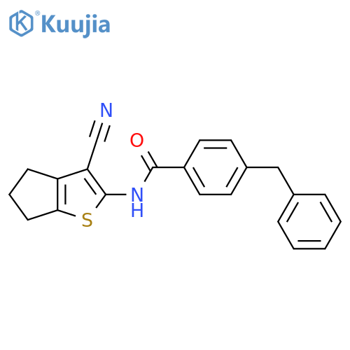 4-benzyl-N-{3-cyano-4H,5H,6H-cyclopentabthiophen-2-yl}benzamide structure